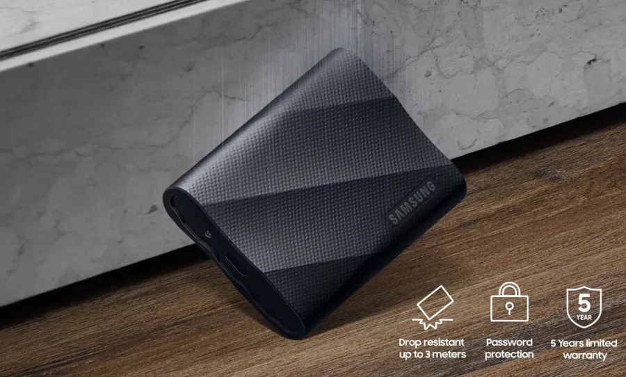 Dysk przenośny Samsung Portable SSD T9 USB 3.2 Gen 2x2 1 TB czarny